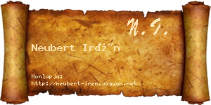 Neubert Irén névjegykártya